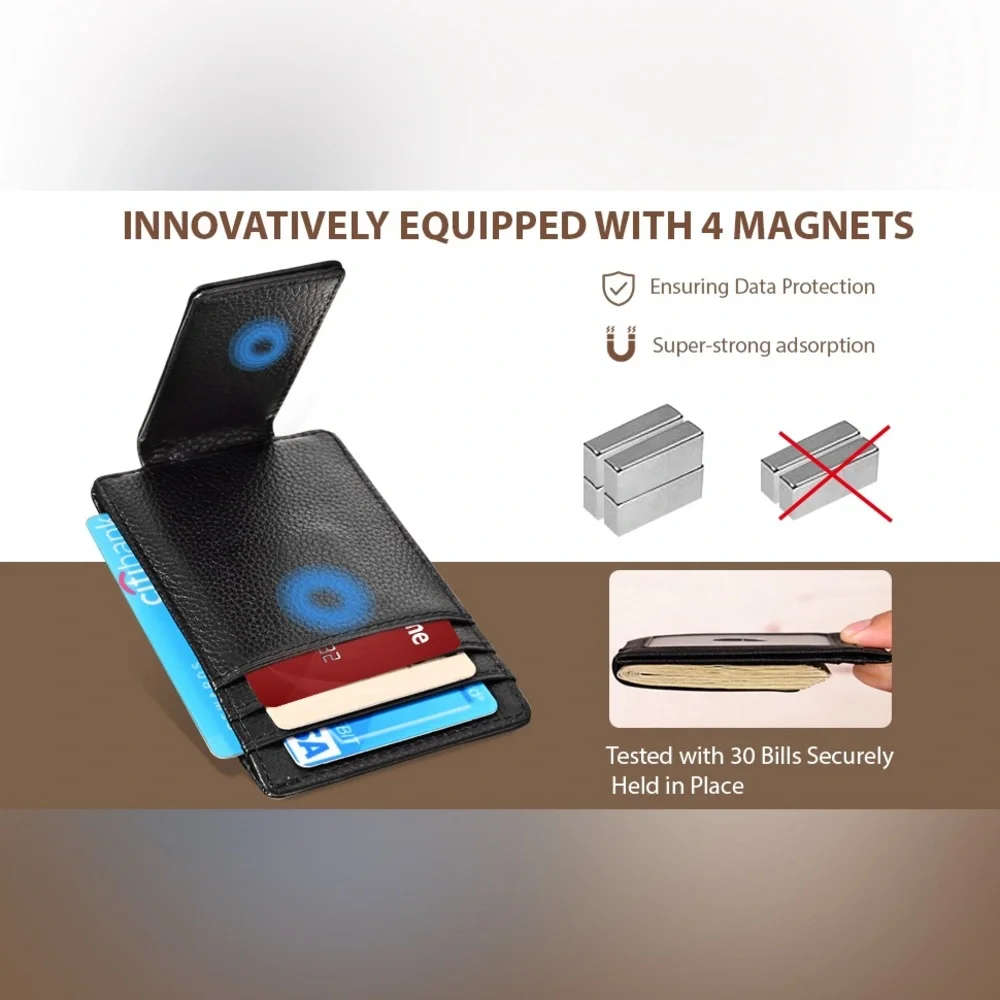 kinzd Money Clip, Front Pocket Wallet, Leather RFID Blocking thin Wallet - Picture 9 of 11